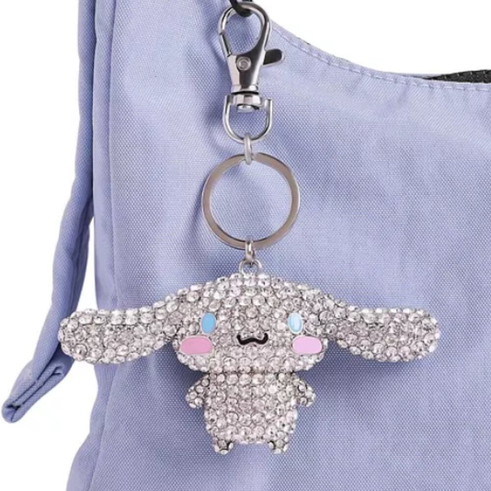 HELLO KITTY Cinnamoroll 4Keychain 3D Rhinestone Crystal Metal Bag Charm